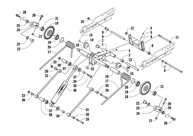 Parts Diagram for Arctic Cat 2007 CROSSFIRE 500 EFI SNOWMOBILE REAR SUSPENSION REAR ARM ASSEMBLY