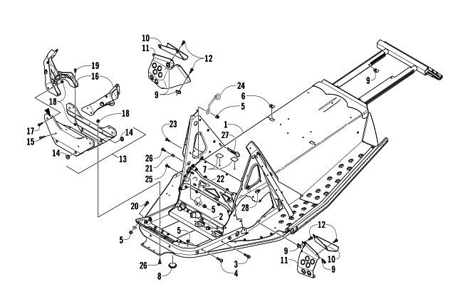 Parts Diagram for Arctic Cat 2007 F1000 EFI SNO PRO SNOWMOBILE CHASSIS ASSEMBLY