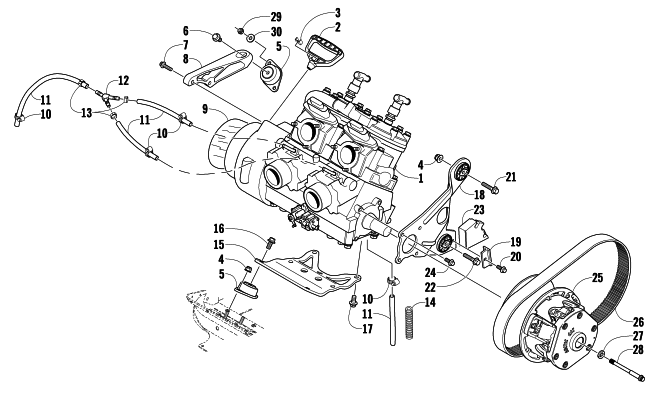 Parts Diagram for Arctic Cat 2007 F6 EFI LXR SNOWMOBILE ENGINE AND RELATED PARTS