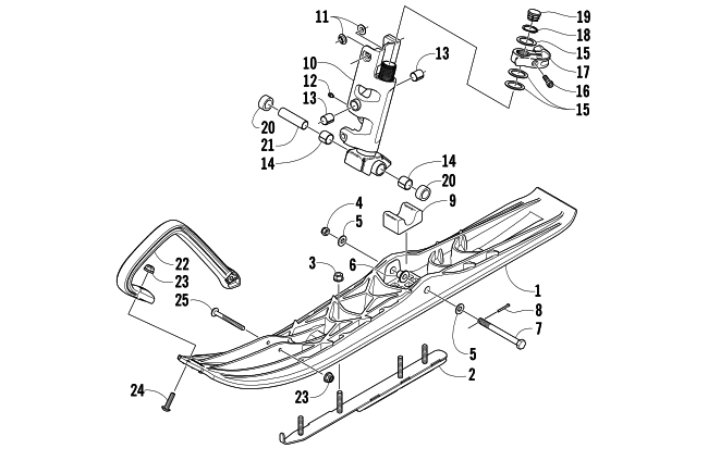 Parts Diagram for Arctic Cat 2007 CROSSFIRE 800 EFI SNO PRO SNOWMOBILE SKI AND SPINDLE ASSEMBLY