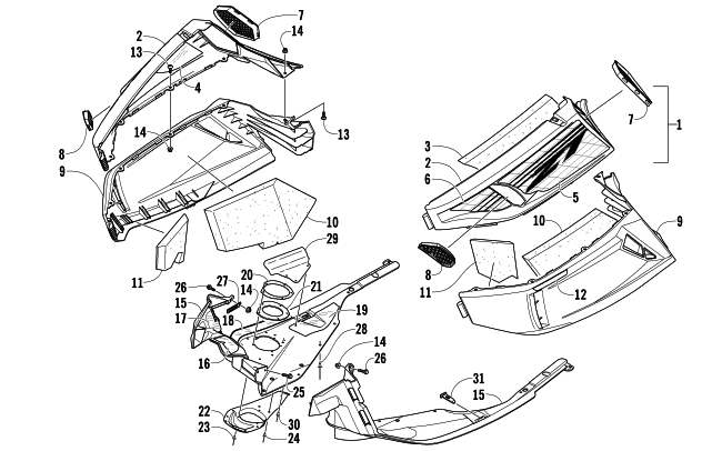 Parts Diagram for Arctic Cat 2008 JAGUAR Z1 1100 EFI SNOWMOBILE SKID PLATE AND SIDE PANEL ASSEMBLY