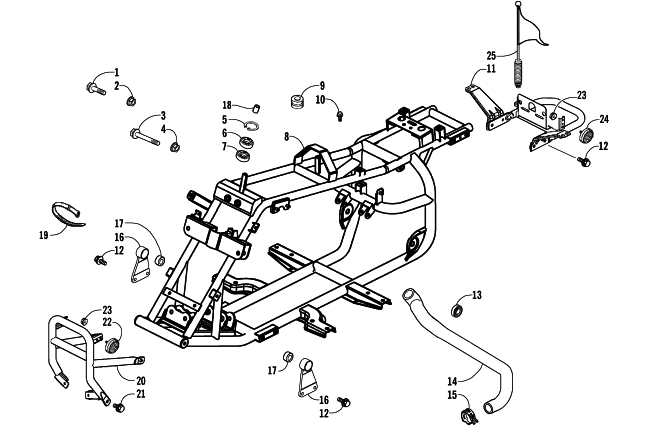 Parts Diagram for Arctic Cat 2007 90 DVX ATV FRAME AND RELATED PARTS ASSEMBLY