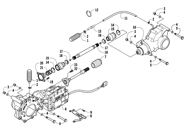 Parts Diagram for Arctic Cat 2007 700 AUTOMATIC TRANSMISSION 4X4 DIESEL ATV DRIVE TRAIN ASSEMBLY