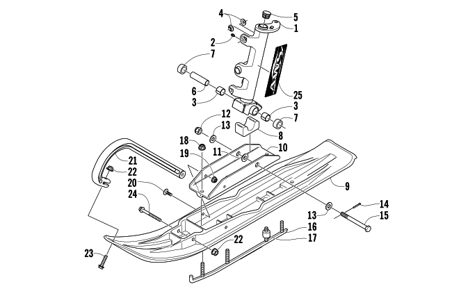 Parts Diagram for Arctic Cat 2008 BEARCAT 570 LONG TRACK SNOWMOBILE SKI AND SPINDLE ASSEMBLY