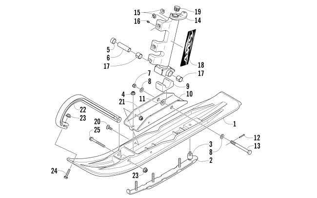 Parts Diagram for Arctic Cat 2008 BEARCAT WIDE TRACK SNOWMOBILE SKI AND SPINDLE ASSEMBLY