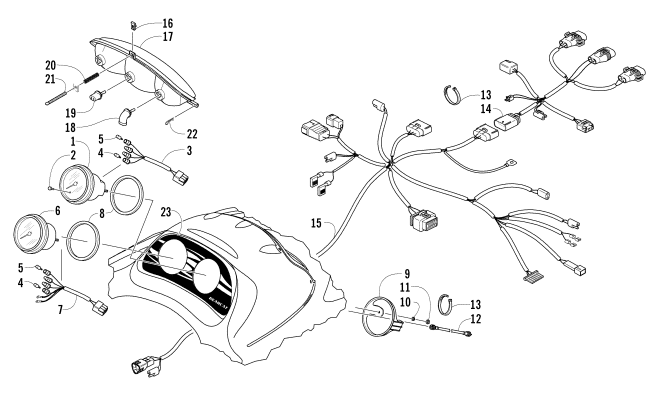 Parts Diagram for Arctic Cat 2008 BEARCAT WIDE TRACK SNOWMOBILE HEADLIGHT, INSTRUMENTS, AND WIRING ASSEMBLIES