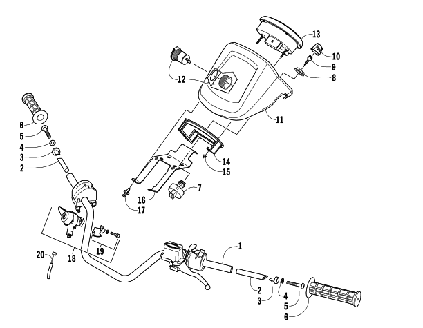 Parts Diagram for Arctic Cat 2008 500 AUTOMATIC TRANSMISSION 4X4 FIS ATV HANDLEBAR ASSEMBLY