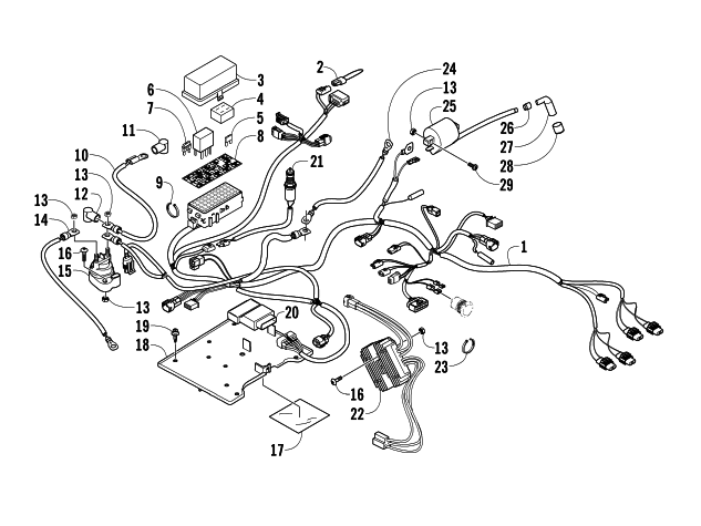 Parts Diagram for Arctic Cat 2009 500 4X4 AUTOMATIC ATV WIRING HARNESS ASSEMBLY