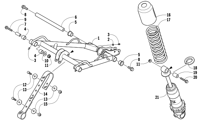 Parts Diagram for Arctic Cat 2008 M8 EFI 153 SNO PRO LIMITED EDITION SNOWMOBILE REAR SUSPENSION FRONT ARM ASSEMBLY