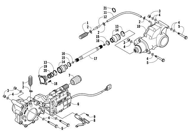 Parts Diagram for Arctic Cat 2008 650 H1 AUTOMATIC TRANSMISSION 4X4 FIS ATV DRIVE TRAIN ASSEMBLY