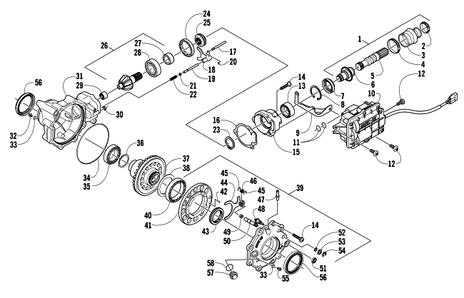Parts Diagram for Arctic Cat 2008 700 H1 EFI 4X4 AUTOMATIC FIS ATV FRONT DRIVE GEARCASE ASSEMBLY