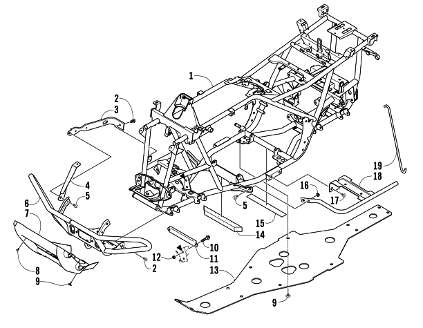Parts Diagram for Arctic Cat 2008 500 AUTOMATIC TRANSMISSION 4X4 FIS ATV FRAME AND RELATED PARTS