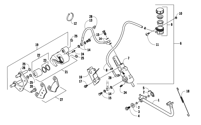 Parts Diagram for Arctic Cat 2008 500 MANUAL TRANSMISSION 4X4 FIS ATV AUXILIARY BRAKE ASSEMBLY