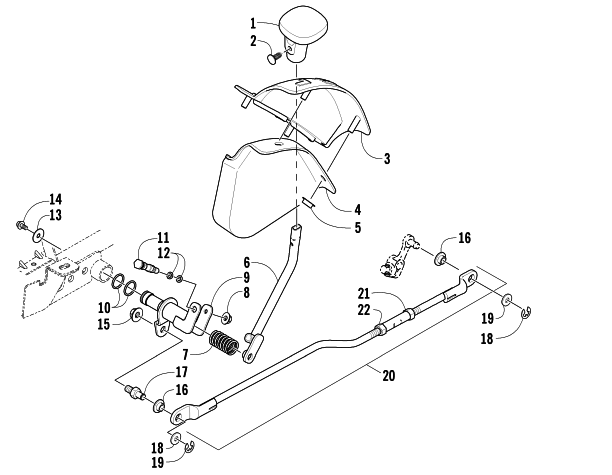 Parts Diagram for Arctic Cat 2009 500 4X4 AUTOMATIC ATV SHIFT LEVER ASSEMBLY