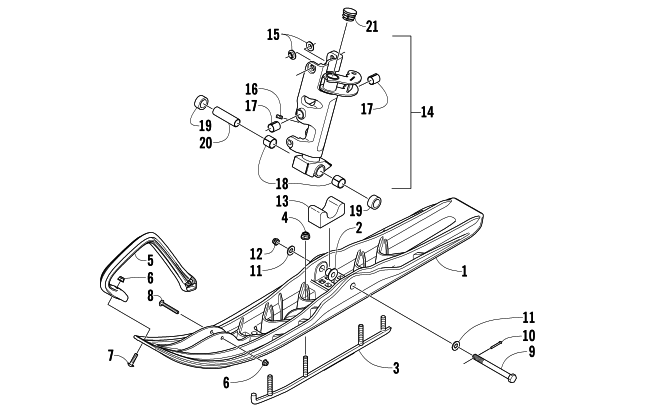 Parts Diagram for Arctic Cat 2008 M8 EFI 153 SNOWMOBILE SKI AND SPINDLE ASSEMBLY