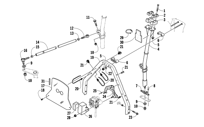 Parts Diagram for Arctic Cat 2008 CROSSFIRE 600 EFI SNOWMOBILE STEERING POST ASSEMBLY