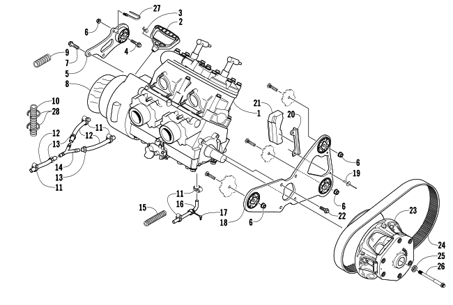 Parts Diagram for Arctic Cat 2009 CF5 EFI SNOWMOBILE ENGINE AND RELATED PARTS
