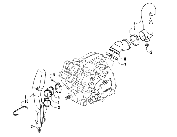Parts Diagram for Arctic Cat 2008 700 EFI AUTOMATIC TRANSMISSION 4X4 FIS ATV CASE/BELT COOLING ASSEMBLY