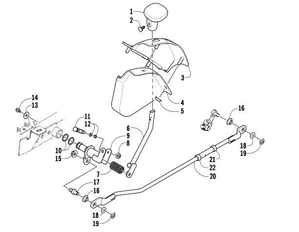 Parts Diagram for Arctic Cat 2010 650 4X4 AUTOMATIC MUD PRO ATV SHIFT LEVER ASSEMBLY