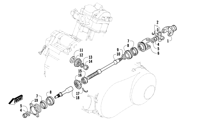 Parts Diagram for Arctic Cat 2008 PROWLER XT 650 H1 AUTOMATIC 4X4 ATV SECONDARY DRIVE ASSEMBLY