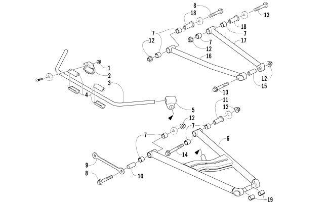 Parts Diagram for Arctic Cat 2011 F8 SNO PRO SNOWMOBILE A-ARM AND SWAY BAR ASSEMBLY