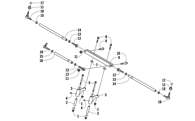 Parts Diagram for Arctic Cat 2009 BEARCAT 570 LONG TRACK SNOWMOBILE TIE ROD ASSEMBLY