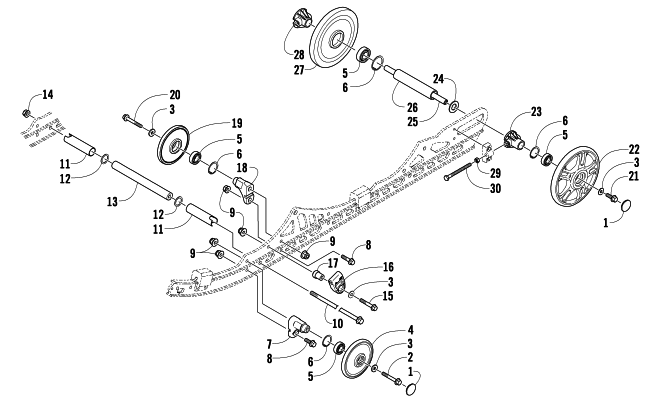 Parts Diagram for Arctic Cat 2008 F5 EFI SNOWMOBILE IDLER WHEEL ASSEMBLY