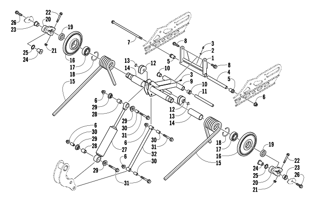 Parts Diagram for Arctic Cat 2008 F570 SNOWMOBILE REAR SUSPENSION REAR ARM ASSEMBLY