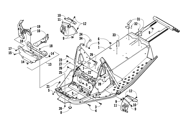 Parts Diagram for Arctic Cat 2008 F6 EFI SNOWMOBILE CHASSIS ASSEMBLY