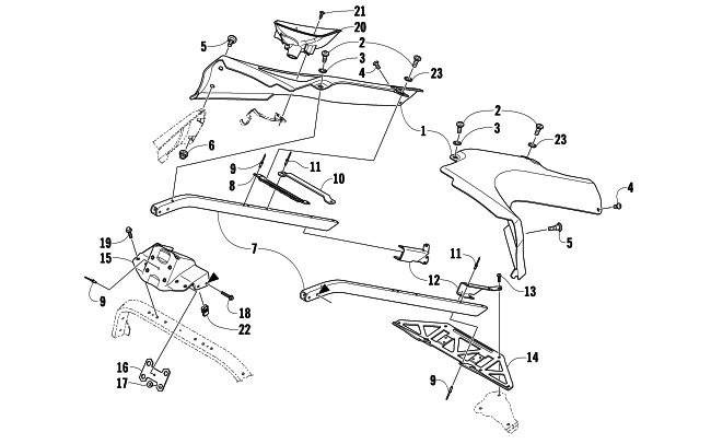 Parts Diagram for Arctic Cat 2008 F1000 EFI SNOWMOBILE SEAT SUPPORT ASSEMBLY