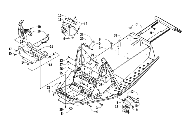 Parts Diagram for Arctic Cat 2008 F6 EFI LXR SNOWMOBILE CHASSIS ASSEMBLY