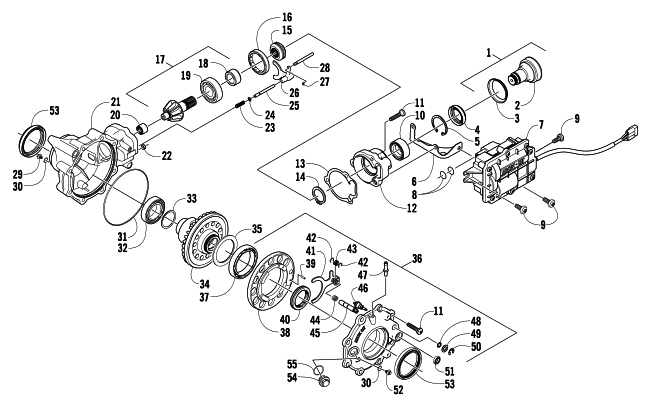 Parts Diagram for Arctic Cat 2008 700 EFI AUTOMATIC TRANSMISSION 4X4 TRV CRUISER ATV FRONT DRIVE GEARCASE ASSEMBLY