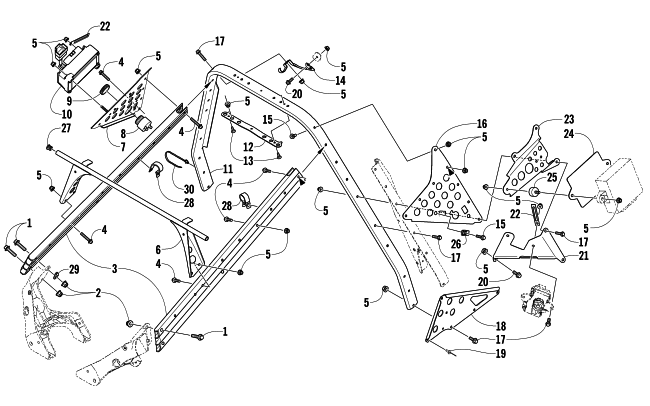 Parts Diagram for Arctic Cat 2008 F6 EFI SNOWMOBILE STEERING SUPPORT ASSEMBLY