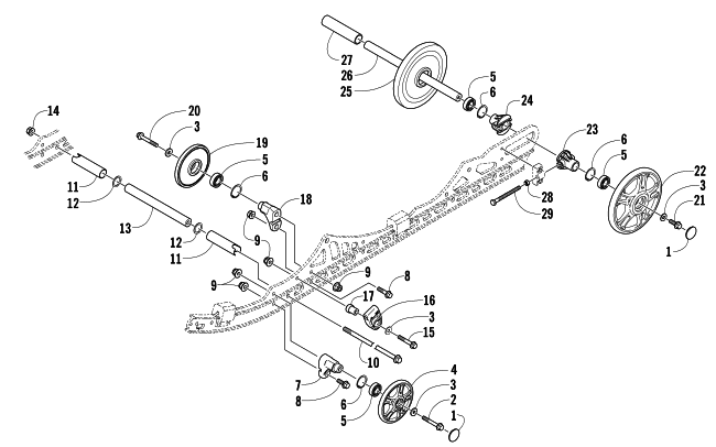 Parts Diagram for Arctic Cat 2008 F6 EFI SNOWMOBILE IDLER WHEEL ASSEMBLY