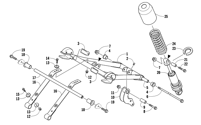 Parts Diagram for Arctic Cat 2008 F8 EFI LXR SNOWMOBILE REAR SUSPENSION FRONT ARM ASSEMBLY