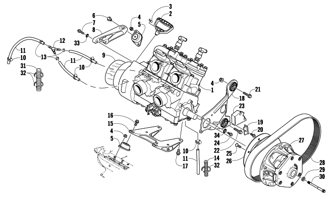 Parts Diagram for Arctic Cat 2008 F6 EFI SNO PRO SNOWMOBILE ENGINE AND RELATED PARTS