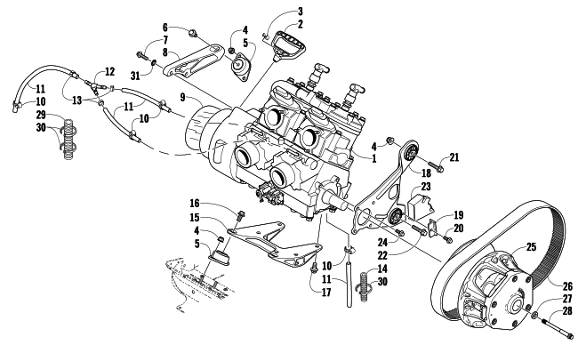 Parts Diagram for Arctic Cat 2008 F6 EFI LXR SNOWMOBILE ENGINE AND RELATED PARTS