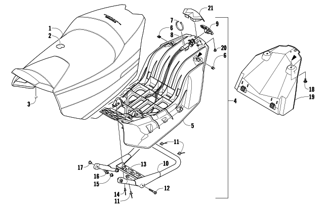 Parts Diagram for Arctic Cat 2008 F1000 EFI SNO PRO SNOWMOBILE SEAT ASSEMBLY