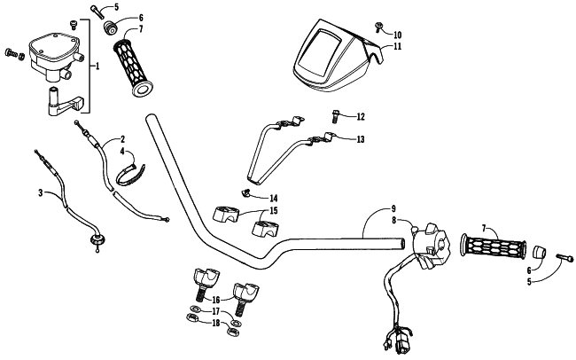 Parts Diagram for Arctic Cat 2008 250 UTILITY ATV HANDLEBAR AND CONTROLS ASSEMBLY