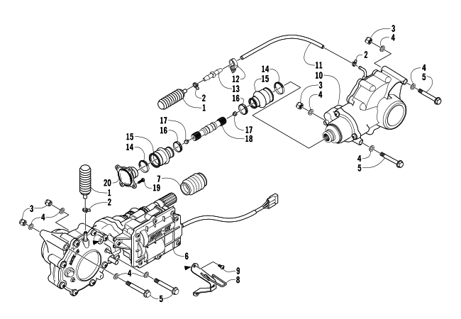 Parts Diagram for Arctic Cat 2005 500 AUTOMATIC TRANSMISSION 4X4 FIS ATV DRIVE TRAIN ASSEMBLY