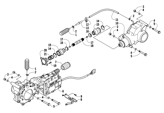 Parts Diagram for Arctic Cat 2007 500 AUTOMATIC TRANSMISSION 4X4 FIS ATV DRIVE TRAIN ASSEMBLY