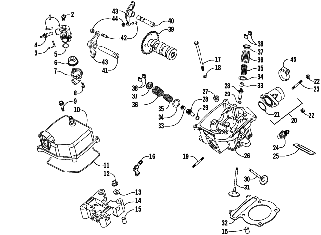 Parts Diagram for Arctic Cat 2009 250 UTILITY 2X4 AUTOMATIC ATV CYLINDER HEAD ASSEMBLY