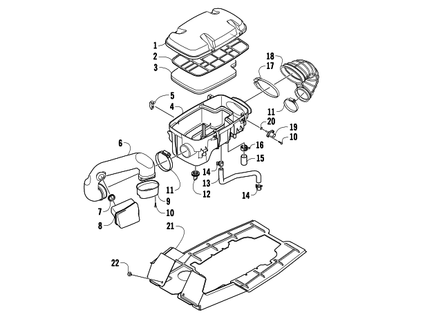 Parts Diagram for Arctic Cat 2008 700 H1 EFI 4X4 AUTOMATIC FIS ATV AIR INTAKE ASSEMBLY