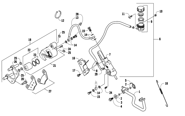 Parts Diagram for Arctic Cat 2008 700 H1 EFI 4X4 AUTOMATIC FIS ATV AUXILIARY BRAKE ASSEMBLY