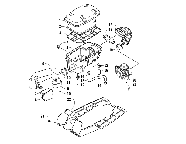Parts Diagram for Arctic Cat 2008 650 H1 AUTOMATIC TRANSMISSION 4X4 FIS ATV AIR INTAKE ASSEMBLY