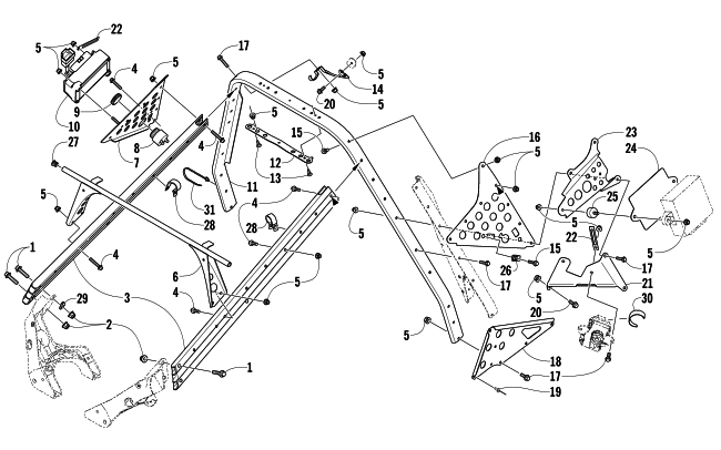 Parts Diagram for Arctic Cat 2008 F8 EFI LXR SNOWMOBILE STEERING SUPPORT ASSEMBLY