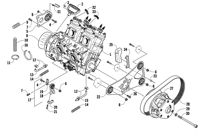 Parts Diagram for Arctic Cat 2008 M1000 EFI 162 SNOWMOBILE ENGINE AND RELATED PARTS