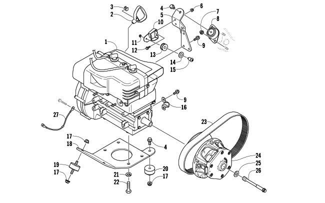 Parts Diagram for Arctic Cat 2008 F570 SNOWMOBILE ENGINE AND RELATED PARTS