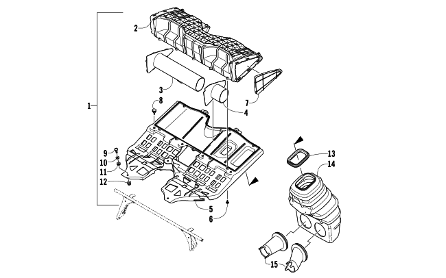 Parts Diagram for Arctic Cat 2011 F570 SNOWMOBILE AIR SILENCER ASSEMBLY