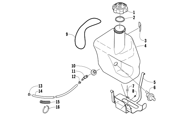 Parts Diagram for Arctic Cat 2011 T570 TOURING SNOWMOBILE OIL TANK ASSEMBLY